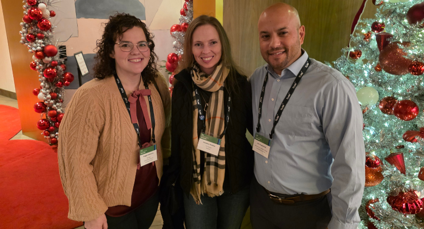 Beontag's Maggie Naberezny, PPG's Annalese Maddox, and Avery Dennison's John Pogatschnik at the TLMI Welcome Reception.